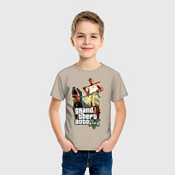 Футболка хлопковая детская GTA 5: Man & Dog, цвет: миндальный — фото 2