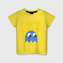 Футболка хлопковая детская Pac-Man: Game over, цвет: желтый