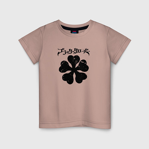 Детская футболка Чёрный клевер / Пыльно-розовый – фото 1