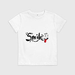 Футболка хлопковая детская Улыбка (smile), цвет: белый