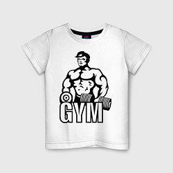 Футболка хлопковая детская Gym Men's, цвет: белый