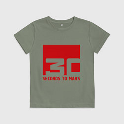 Футболка хлопковая детская 30 seconds to mars, цвет: авокадо