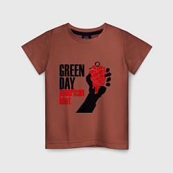 Футболка хлопковая детская Green Day: American idiot, цвет: кирпичный