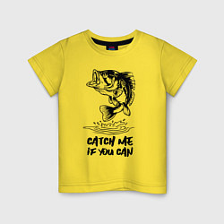 Футболка хлопковая детская Catch me if you can, цвет: желтый