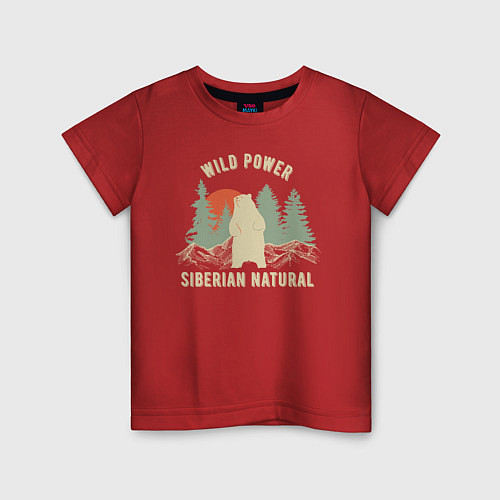 Детская футболка Сибирь Дикая сила / Красный – фото 1