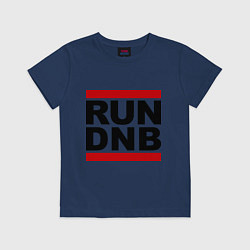 Футболка хлопковая детская RUN DNB, цвет: тёмно-синий