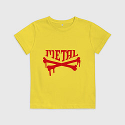 Футболка хлопковая детская Metal Bones, цвет: желтый