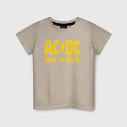 Футболка хлопковая детская ACDC BACK IN BLACK, цвет: миндальный