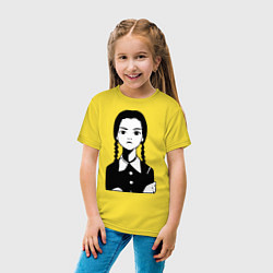 Футболка хлопковая детская Wednesday Addams, цвет: желтый — фото 2