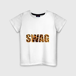 Футболка хлопковая детская SWAG Leopard, цвет: белый