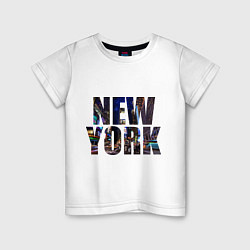 Футболка хлопковая детская New York Streets цвета белый — фото 1