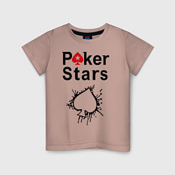 Футболка хлопковая детская Poker Stars, цвет: пыльно-розовый