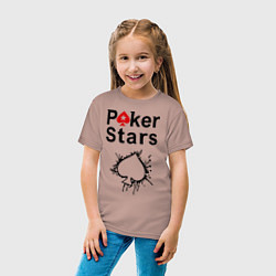 Футболка хлопковая детская Poker Stars, цвет: пыльно-розовый — фото 2
