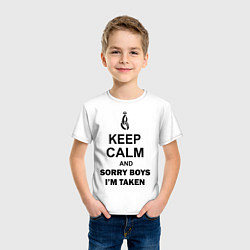 Футболка хлопковая детская Keep Calm & Sorry Boys Im Taken, цвет: белый — фото 2