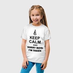 Футболка хлопковая детская Keep Calm & Sorry Boys Im Taken, цвет: белый — фото 2