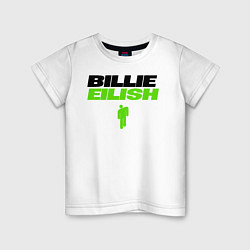 Футболка хлопковая детская Billie Eilish: Bellyache, цвет: белый
