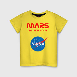Футболка хлопковая детская Nasa Mars mission, цвет: желтый
