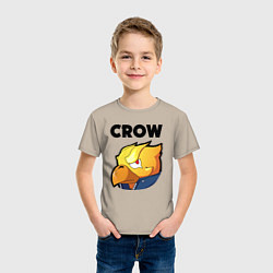 Футболка хлопковая детская BRAWL STARS CROW PHOENIX, цвет: миндальный — фото 2