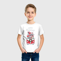 Футболка хлопковая детская Happy holiday, цвет: белый — фото 2