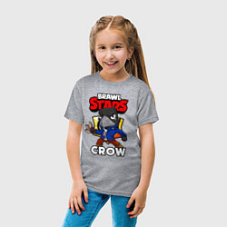 Футболка хлопковая детская BRAWL STARS CROW, цвет: меланж — фото 2