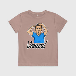 Футболка хлопковая детская Дзюба Vamos FCZP, цвет: пыльно-розовый