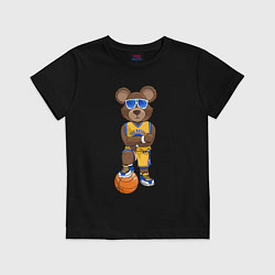 Футболка хлопковая детская Golden State Warriors, цвет: черный