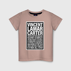 Футболка хлопковая детская Vince Carter, цвет: пыльно-розовый