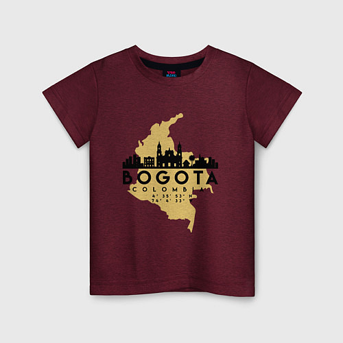 Детская футболка Богота Колумбия / Меланж-бордовый – фото 1