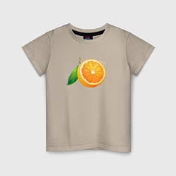 Футболка хлопковая детская Апельсин, цвет: миндальный