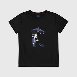 Футболка хлопковая детская Be kind to animals or I'll kil, цвет: черный