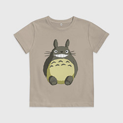 Футболка хлопковая детская Тоторо, цвет: миндальный