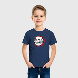 Футболка хлопковая детская KIMETSU NO YAIBA, цвет: тёмно-синий — фото 2