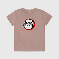 Футболка хлопковая детская KIMETSU NO YAIBA, цвет: пыльно-розовый