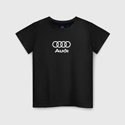 Футболка хлопковая детская Audi Ауди, цвет: черный