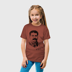 Футболка хлопковая детская Товарищ Сталин, цвет: кирпичный — фото 2