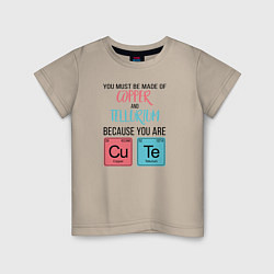 Футболка хлопковая детская Copper and Tellurium, цвет: миндальный