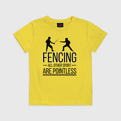 Футболка хлопковая детская Fencing, цвет: желтый