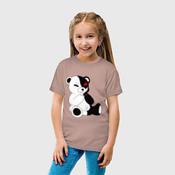 Футболка хлопковая детская Monokuma, цвет: пыльно-розовый — фото 2