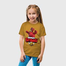 Футболка хлопковая детская Brawl Stars - Nita, цвет: горчичный — фото 2