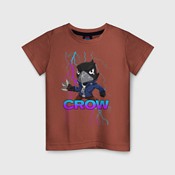 Футболка хлопковая детская Brawl Stars CROW, цвет: кирпичный