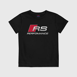 Футболка хлопковая детская AUDI RS, цвет: черный