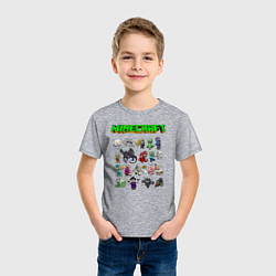 Футболка хлопковая детская Minecraft, цвет: меланж — фото 2