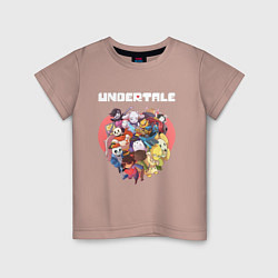 Футболка хлопковая детская UNDERTALE, цвет: пыльно-розовый