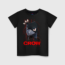 Футболка хлопковая детская Brawl Stars CROW, цвет: черный