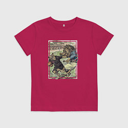 Футболка хлопковая детская English Rugby, цвет: маджента