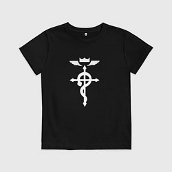 Футболка хлопковая детская Стальной алхимик, цвет: черный