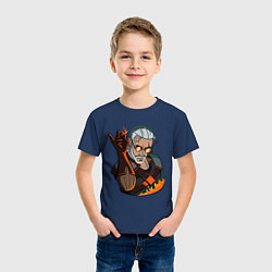 Футболка хлопковая детская Ведьмак, цвет: тёмно-синий — фото 2
