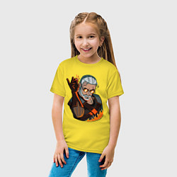 Футболка хлопковая детская Ведьмак, цвет: желтый — фото 2