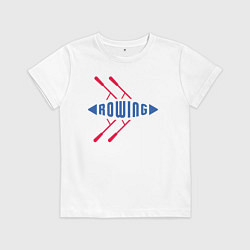 Футболка хлопковая детская Академическая гребля, цвет: белый