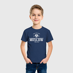 Футболка хлопковая детская Москва Born in Russia, цвет: тёмно-синий — фото 2
